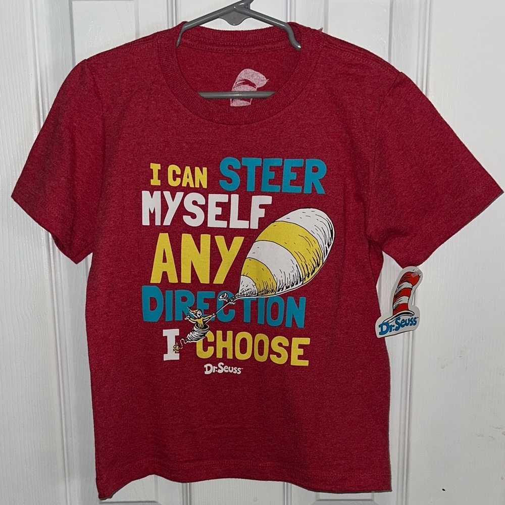Dr. Seuss Red Tee with Colorful Text